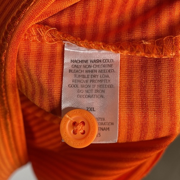 Whataburger Men’s Orange Striped Polo Shirt Breathable Lightweight size 2XL - Picture 8 of 9